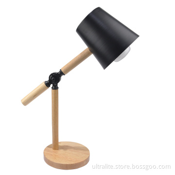Kreative Form Schreibtisch Lampe Holzbasis Studie Lichtstudenten Licht für Wohnheim